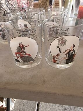 Greg Norman Collection Clear Glass Tumblers with Multicolor Illustrated Scenes